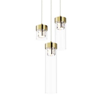 Zuma Line - Crystal chandelier on a string 3xG9/28W/230V brass