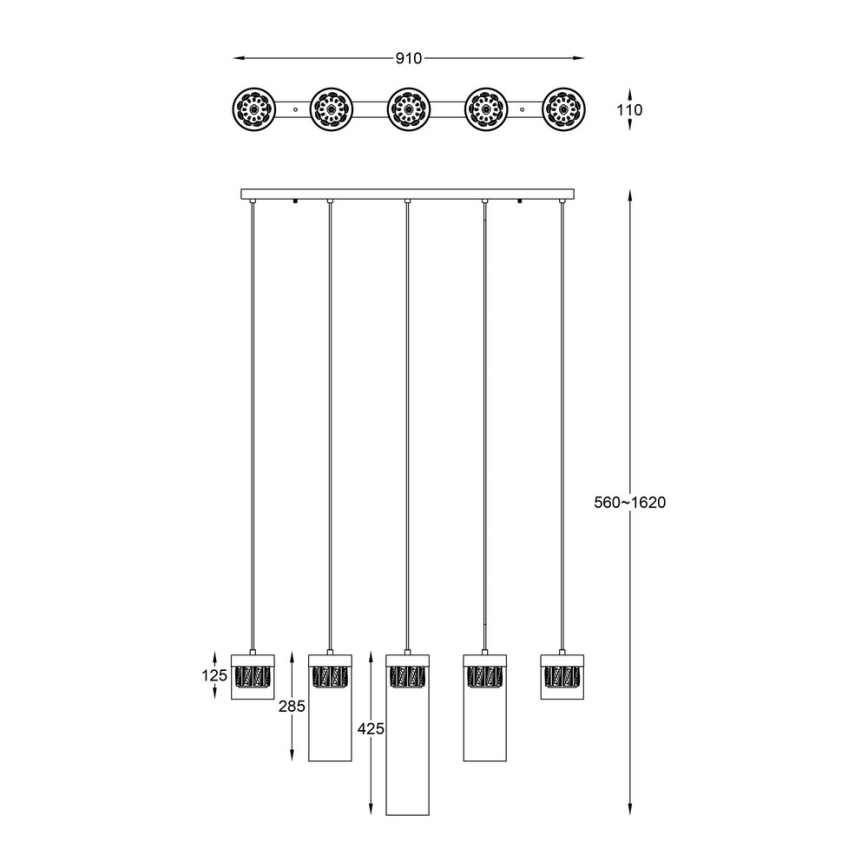 Zuma Line - Crystal chandelier on a string 5xG9/28W/230V