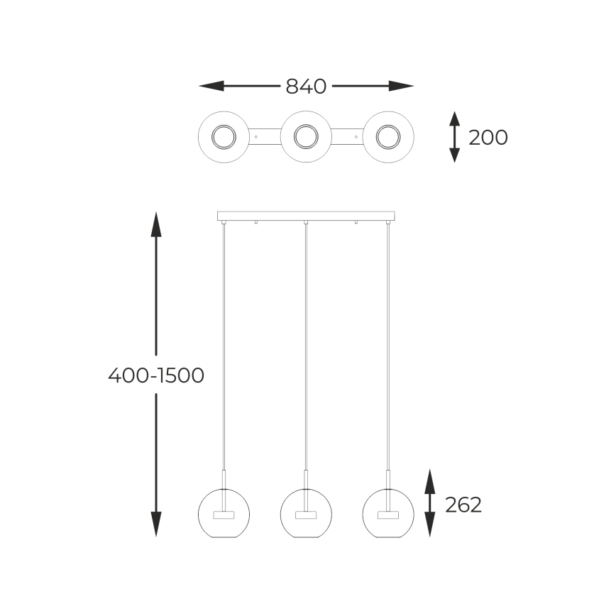 Zuma Line - LED Chandelier on a string 3xLED/5W/230V chrome