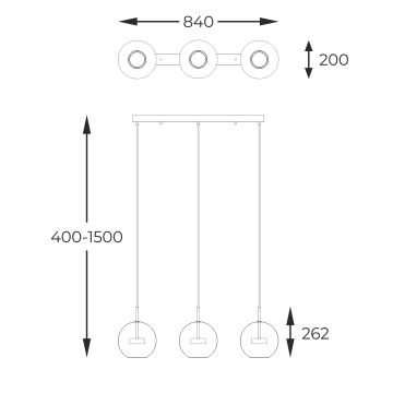 Zuma Line - LED Chandelier on a string 3xLED/5W/230V gold