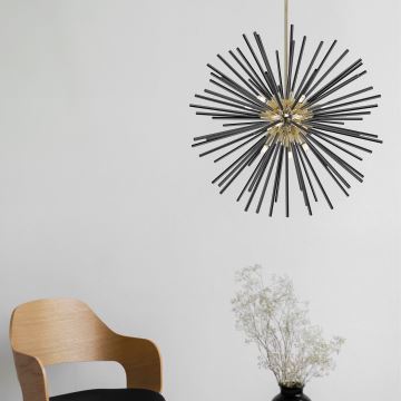 Zuma Line - Chandelier on a pole 9xG9/42W/230V gold/black