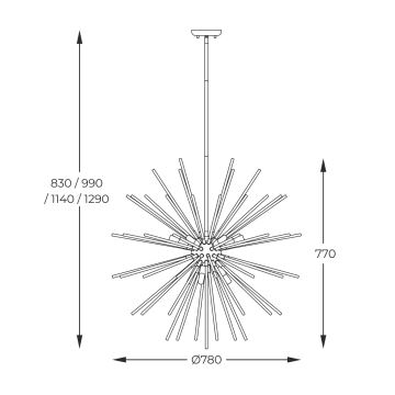 Zuma Line - Chandelier on a pole 9xG9/42W/230V gold/black