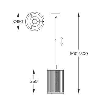 Zuma Line - Chandelier on a string 1xE14/40W/230V chrome