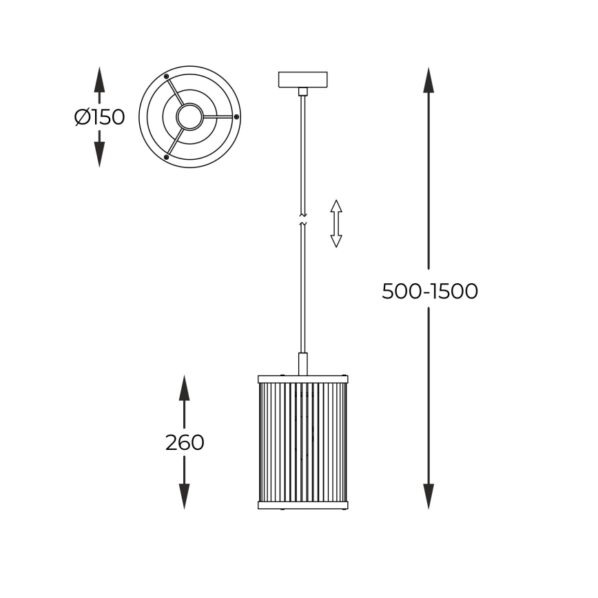 Zuma Line - Chandelier on a string 1xE14/40W/230V chrome