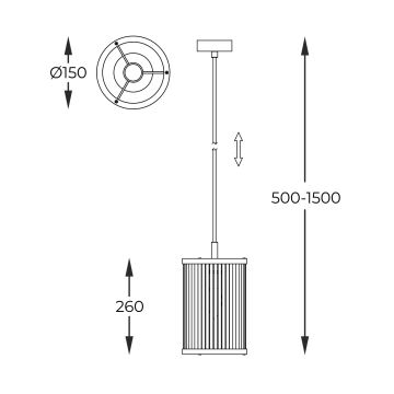 Zuma Line - Chandelier on a string 1xE14/60W/230V gold