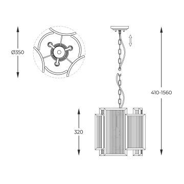 Zuma Line - Chandelier on a chain 3xE14/60W/230V gold