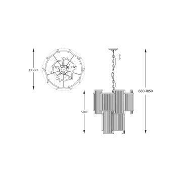 Zuma Line - Chandelier on a chain 8xE14/60W/230V chrome