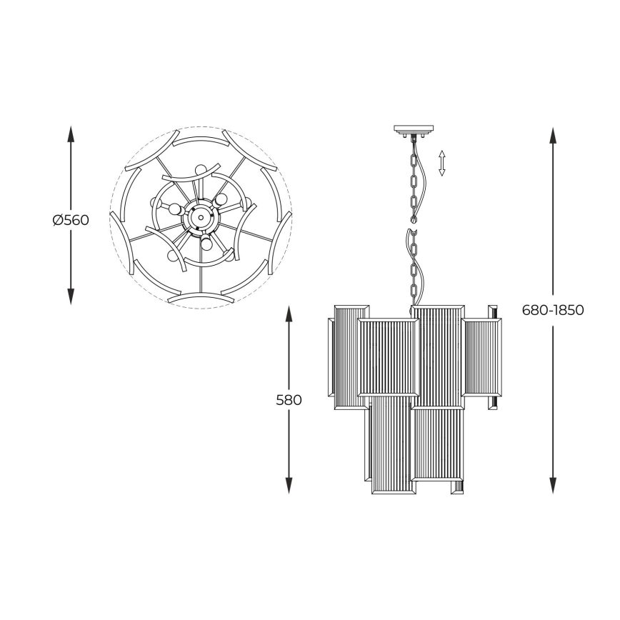 Zuma Line - Chandelier on a chain 8xE14/60W/230V gold