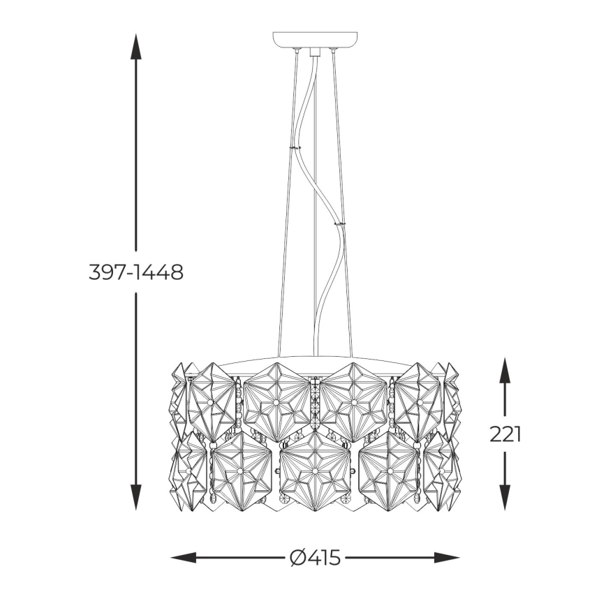 Zuma Line - Chandelier on a string 5xG9/33W/230V chrome