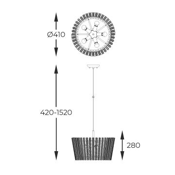 Zuma Line - Chandelier on a string 5xE14/40W/230V gold