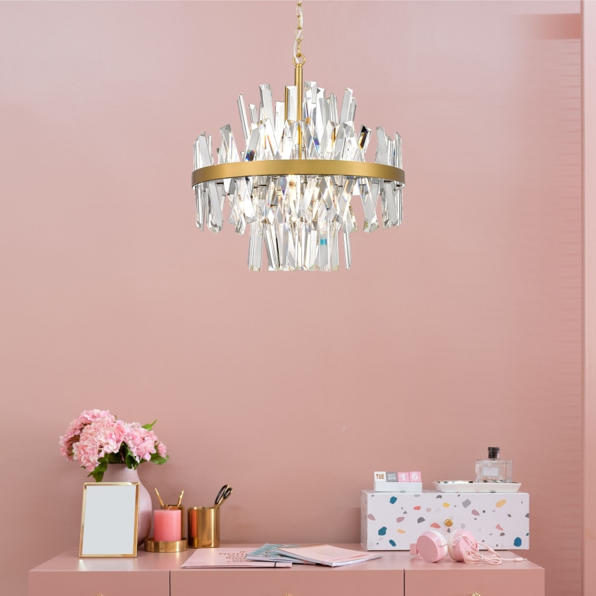 Zuma Line - Chandelier on a chain 8xG9/28W/230V d. 50 cm gold