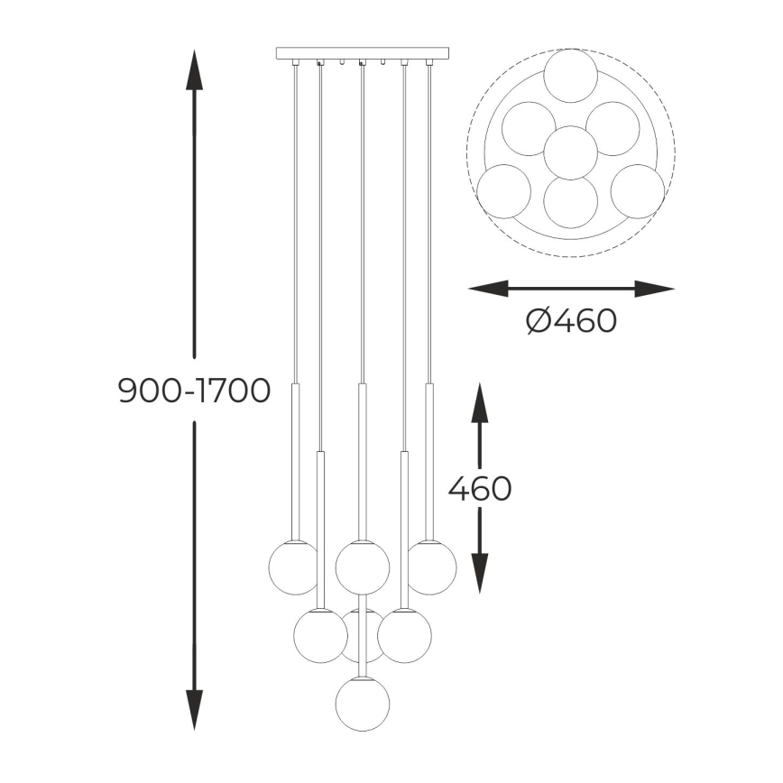 Zuma Line - Chandelier on a string 7xG9/4W/230V gold