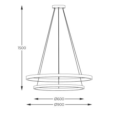 Zuma Line - LED Chandelier on a string LED/72W/230V 3000/4000/6000K d. 90 cm black