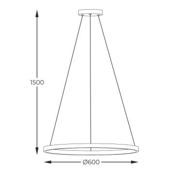 Zuma Line - LED Chandelier on a string LED/32W/230V 3000/4000/6000K d. 60 cm black