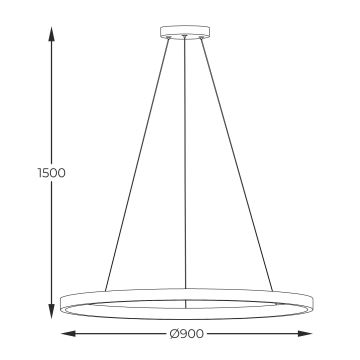 Zuma Line - LED Chandelier on a string LED/40W/230V 3000/4000/6000K d. 90 cm black