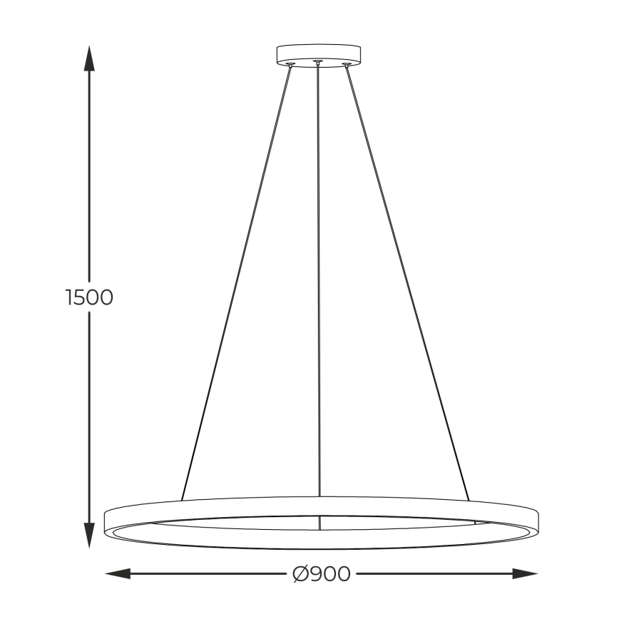 Zuma Line - LED Chandelier on a string LED/40W/230V 3000/4000/6000K d. 90 cm black